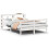 VidaXL vidaXL Bed Frame with Headboard White 150x200 cm King Size Solid Wood Pine 1