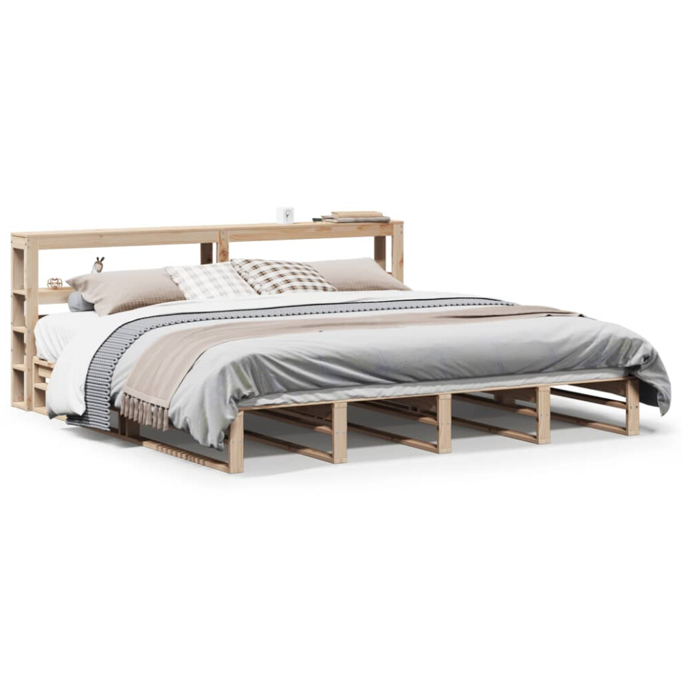 Vidaxl Bed Frame With Headboard Bed Base Bedstead 200X200 Cm Solid Wood Pine