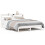 VidaXL vidaXL Bed Frame with Headboard White 150x200 cm King Size Solid Wood Pine 1
