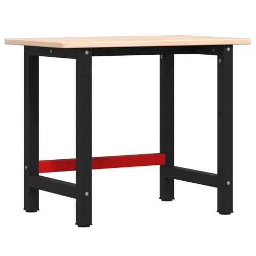 VidaXL vidaXL Workbench Wooden Work Table Work Bench Tool Solid Wood Oak Rectangular