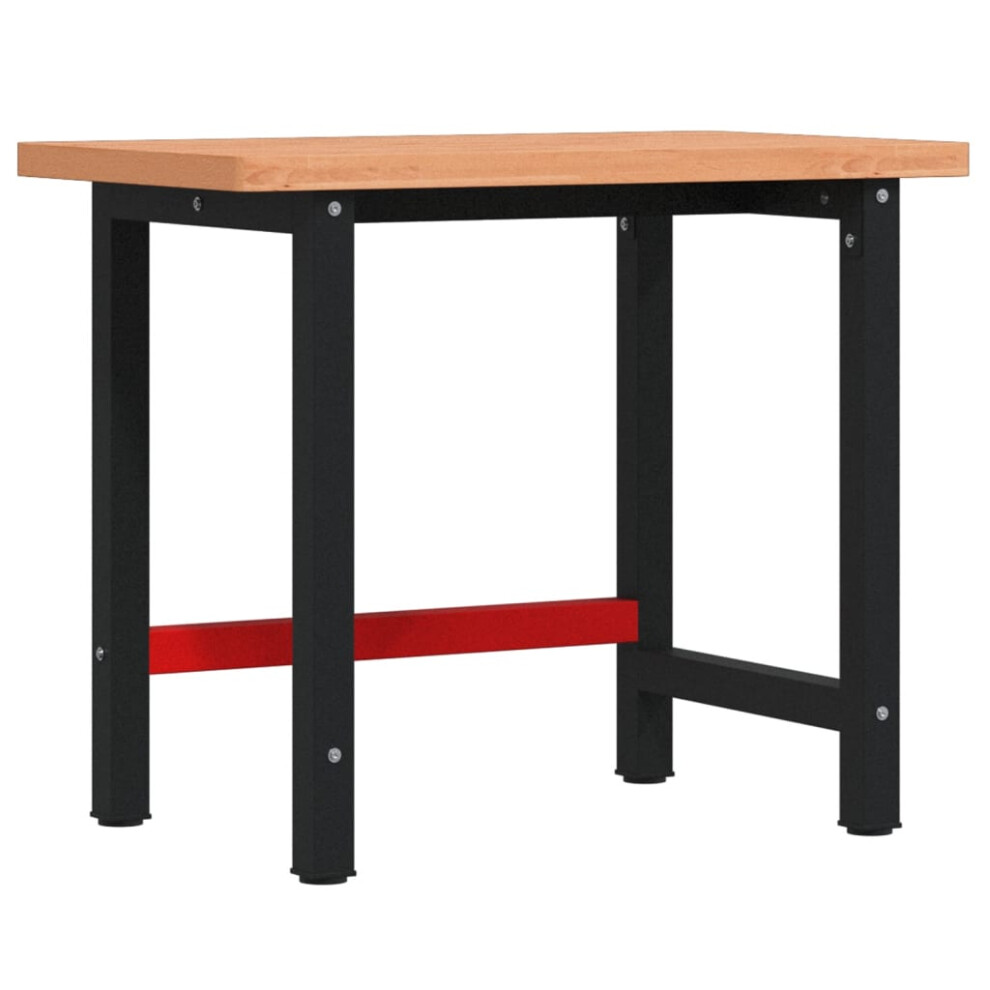 Vidaxl Workbench Wooden Work Table Work Bench Solid Wood Beech Rectangular