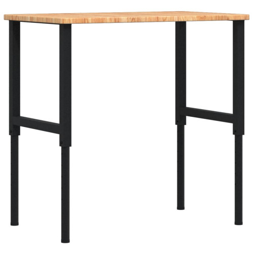 VidaXL vidaXL Workbench Work Table Work Bench Light Brown Solid Wood Oak Rectangular