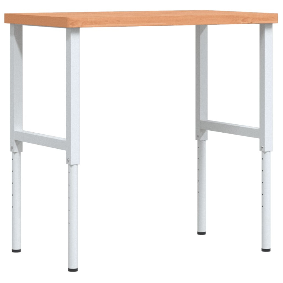 Vidaxl Workbench Wooden Work Table Work Bench Solid Wood Beech Rectangular