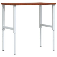 vidaXL Workbench Work Table Work Bench Dark Brown Solid Wood Oak Rectangular