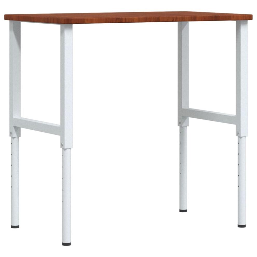 New Vidaxl Workbench Work Table Work Bench Solid Wood Oak Rectangular Dark/Brown