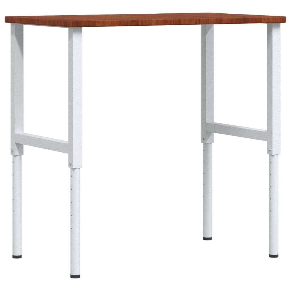 vidaXL Workbench Work Table Work Bench Dark Brown Solid Wood Oak ...