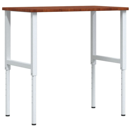VidaXL vidaXL Workbench Work Table Work Bench Dark Brown Solid Wood Oak Rectangular 1