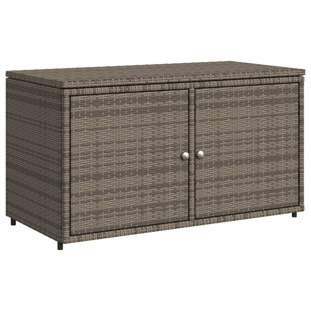 vidaXL Garden Storage Cabinet Outdoor Storage Box Cupboard Grey Poly Rattan-image-OPC-PFBQQ7H-NEW