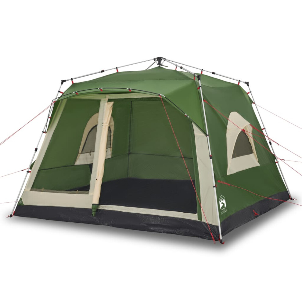 vidaXL Family Tent Cabin 7-Person Lightweight Camping Tent Green Quick Release