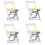 VidaXL vidaXL Dining Chairs Foldable Kitchen Dinner Chair 4 pcs White Solid Wood Pine 2