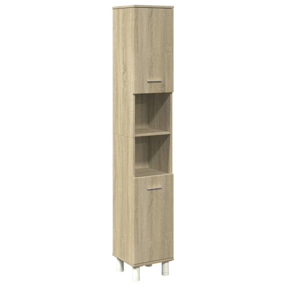 vidaXL Bathroom Cabinet Storage Cabinet Vanity Unit Sonoma Oak Engineered Wood