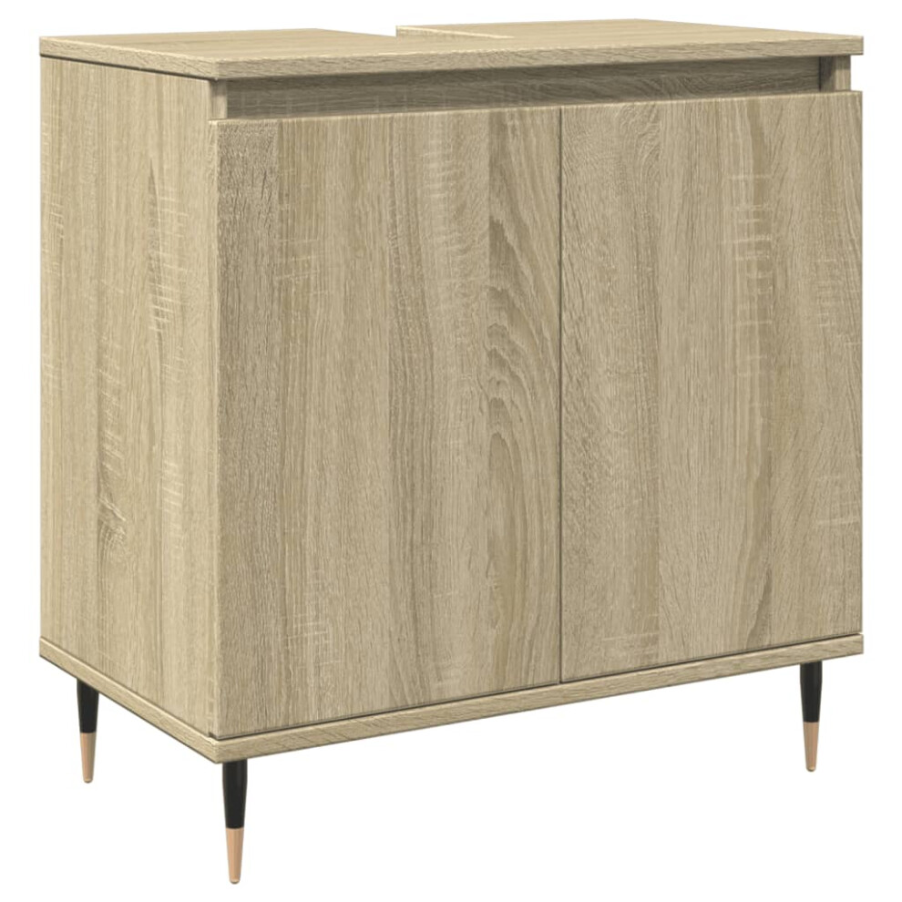 vidaXL Bathroom Cabinet Storage Cabinet Vanity Unit Sonoma Oak Engineered Wood