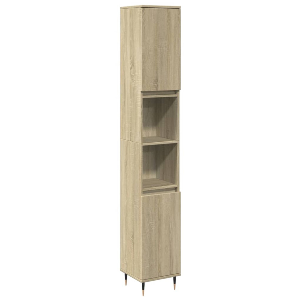 vidaXL Bathroom Cabinet Storage Cabinet Vanity Unit Sonoma Oak Engineered Wood