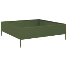 vidaXL Garden Raised Bed Outdoor Planter Pot Flower Box Olive green Steel