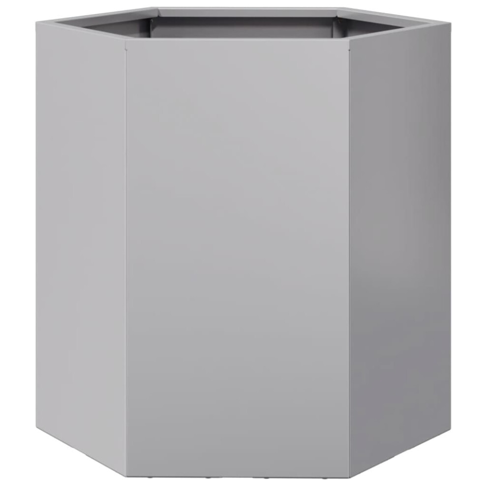 Vidaxl Garden Planter Outdoor Flower Pot Planter Pot Hexagon Galvanized Steel