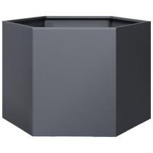 vidaXL Garden Planter Outdoor Flower Pot Planter Pot Anthracite Hexagon Steel