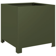 vidaXL Garden Planter Patio Flower Pot Outdoor Planter Box Olive Green Steel