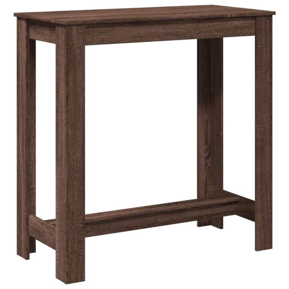 vidaXL Bar Table Kitchen Pub Table Bistro Table Brown Oak Engineered Wood