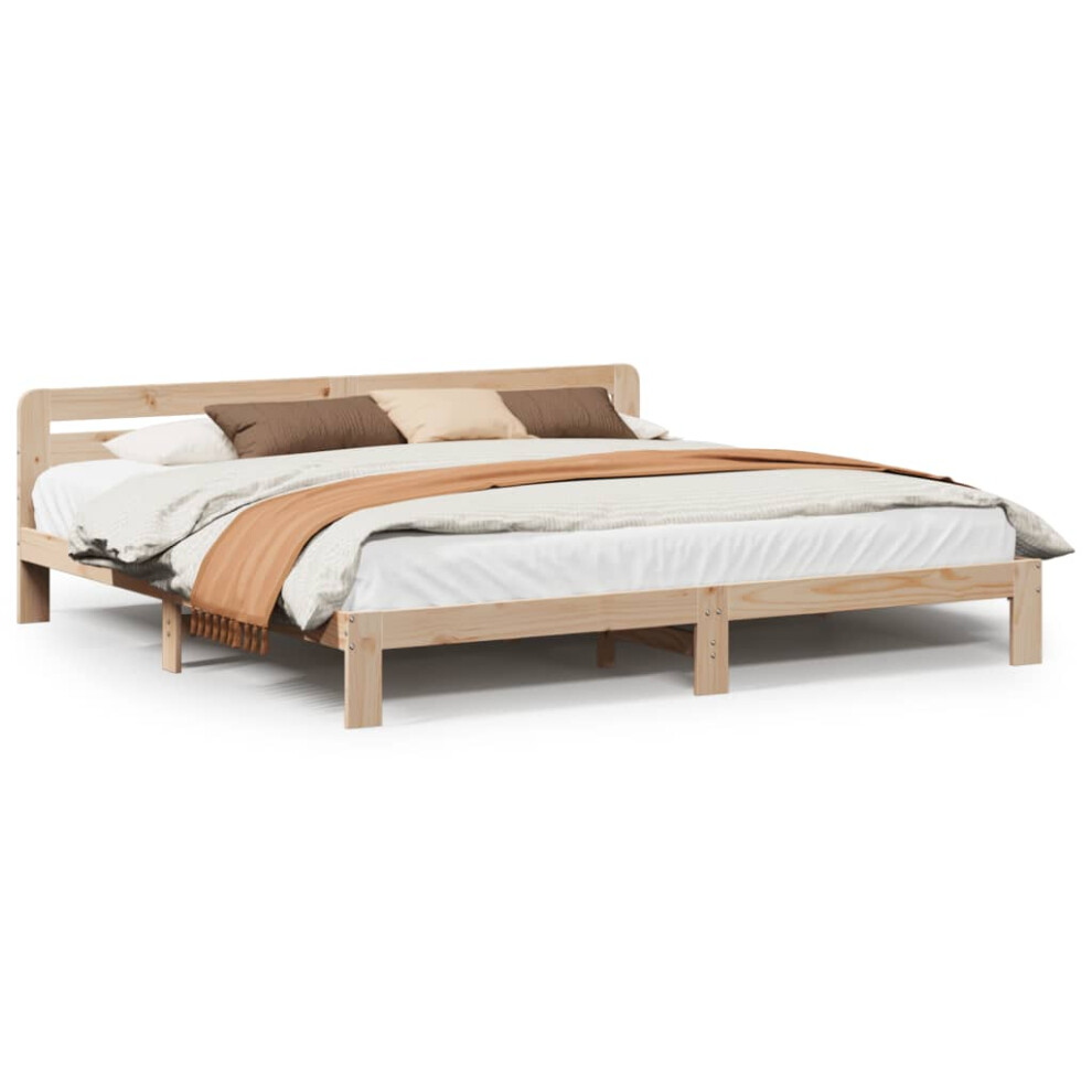 vidaXL Bed Frame without Mattress Bed Base Bedstead 200x200 cm Solid Wood Pine