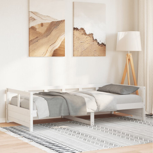 VidaXL vidaXL Daybed Sofa Bed Guest Bed Sleeper Sofa White 80x200 cm Solid Wood Pine 2