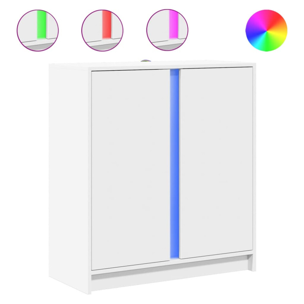 vidaXL Sideboard with LED Cupboard Cabinet Highboard White Engineered Wood