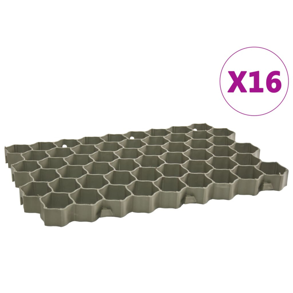 vidaXL Grass Grids Grass Protection Mesh Turf Lawn Netting 16pcs Green Plastic