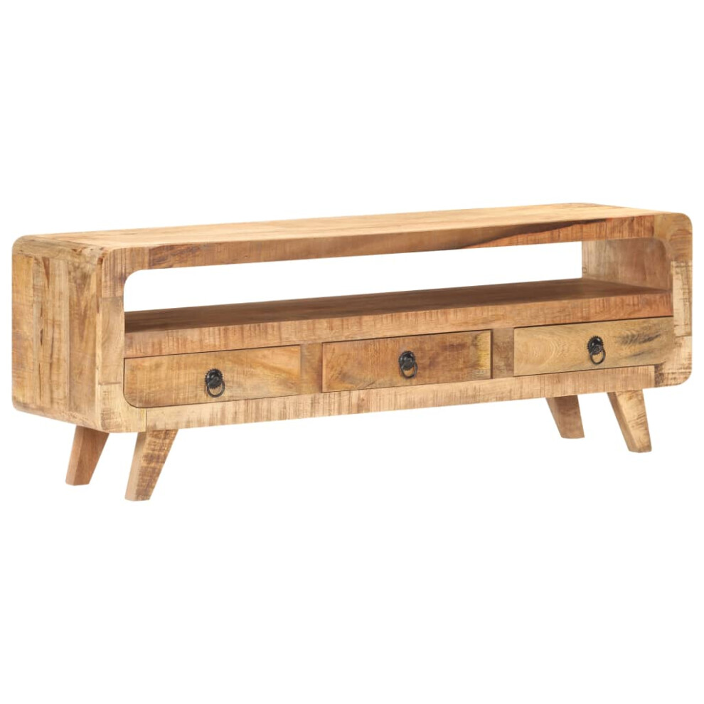 Vidaxl Solid Rough Mango Wood Tv Cabinet Wooden Hifi Stereo Plasma Media Unit