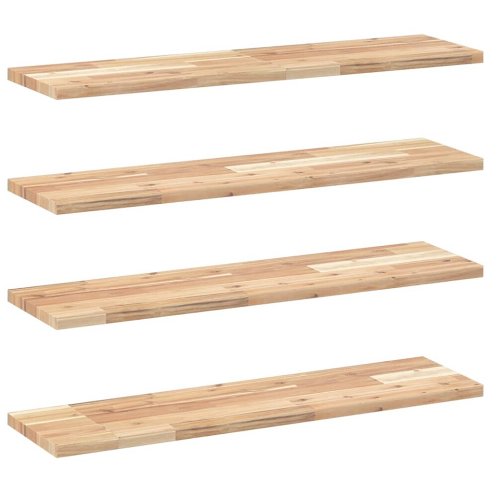 Vidaxl Floating Shelves Storage Wall Shelf 4 Pcs Untreated Solid Wood Acacia