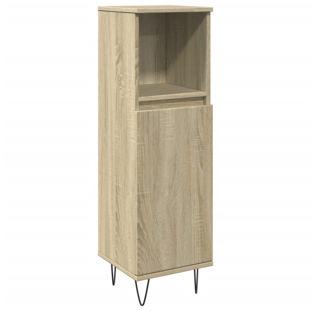 Vidaxl Bathroom Cabinet Storage Cabinet Vanity Unit Sonoma Oak Engineered Wood