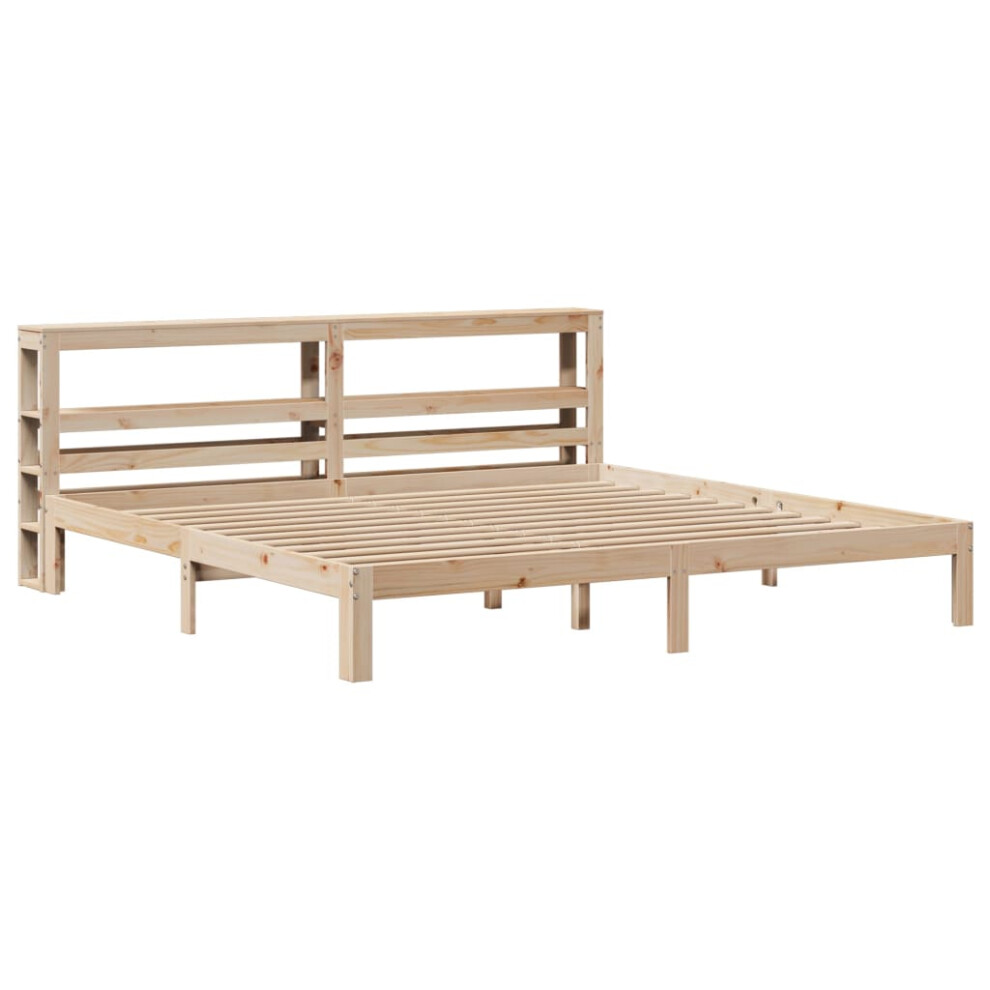 Vidaxl Bed Frame With Headboard Bed 180X200 Cm Super King Solid Wood Pine