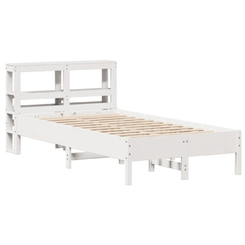 VidaXL vidaXL Bed Frame with Headboard Bed Base White 120x200 cm Solid Wood Pine