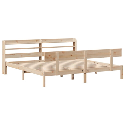 VidaXL vidaXL Bed Frame with Headboard Bed 180x200 cm Super King Solid Wood Pine 2