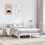 VidaXL vidaXL Bed Frame with Headboard Bed Base White 140x190 cm Solid Wood Pine 3