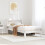VidaXL vidaXL Bed Frame with Headboard Home Bed Base White 90x200 cm Solid Wood Pine 3