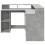 VidaXL vidaXL Desk with LED Lights Study Working Table Concrete Grey Engineered Wood 6