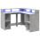 VidaXL vidaXL Desk with LED Lights Study Working Table Concrete Grey Engineered Wood 3