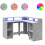 VidaXL vidaXL Desk with LED Lights Study Working Table Concrete Grey Engineered Wood 1