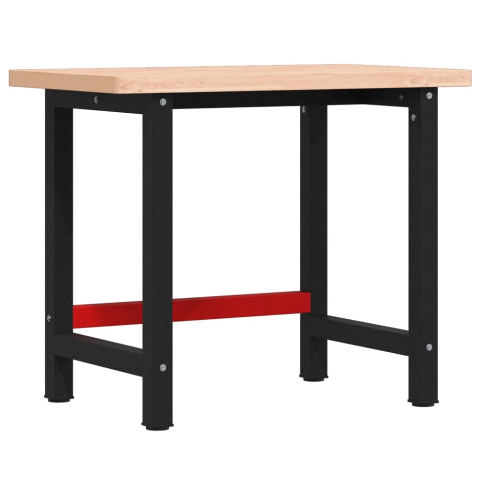 Vidaxl Workbench Wooden Work Table Work Bench Solid Wood Beech Rectangular