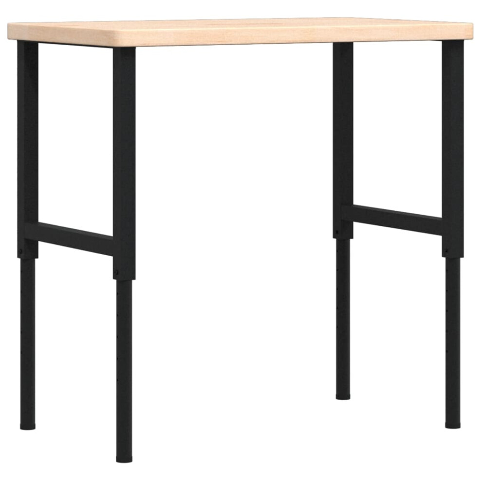 vidaXL Workbench Wooden Work Table Work Bench Tool Solid Wood Oak Rectangular