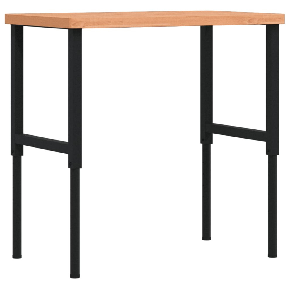 Vidaxl Workbench Wooden Work Table Work Bench Solid Wood Beech Rectangular