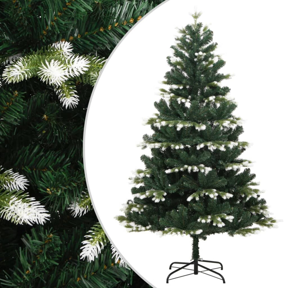 Vidaxl Artificial Hinged Christmas Tree Christmas Decoration With Flocked Snow