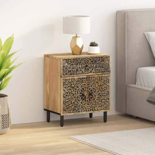 VidaXL vidaXL Bedside Cabinet Nightstand Bedroom End Table Bed Table Solid Wood Mango 2
