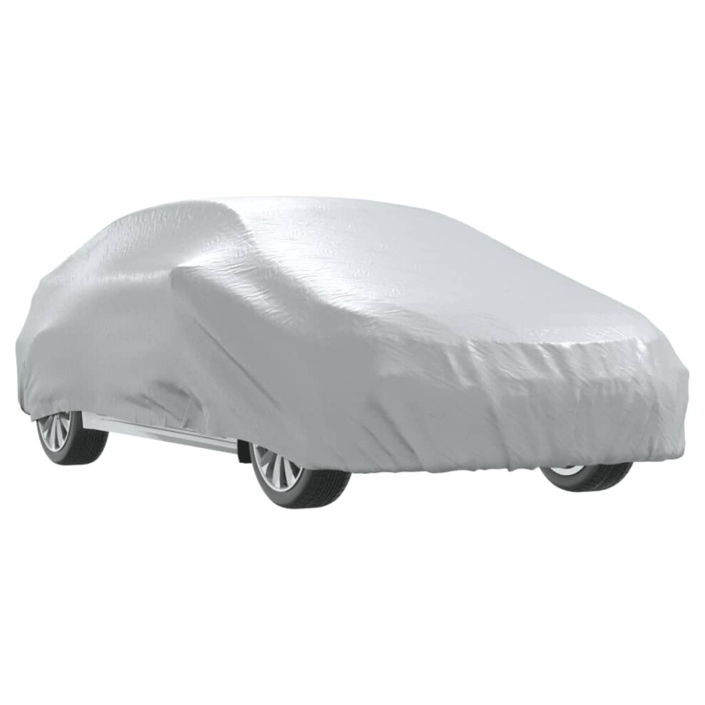 vidaXL Car Cover for Sedan with Buckle Straps Full Waterproof Cover Silver XL