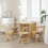 VidaXL vidaXL Dining Chairs Foldable Kitchen Chair 4 pcs Wax Brown Solid Wood Pine 3