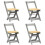 VidaXL vidaXL Dining Chairs Foldable Kitchen Dinner Chair 4 pcs Grey Solid Wood Pine 1