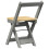VidaXL vidaXL Dining Chairs Foldable Kitchen Dinner Chair 4 pcs Grey Solid Wood Pine 7