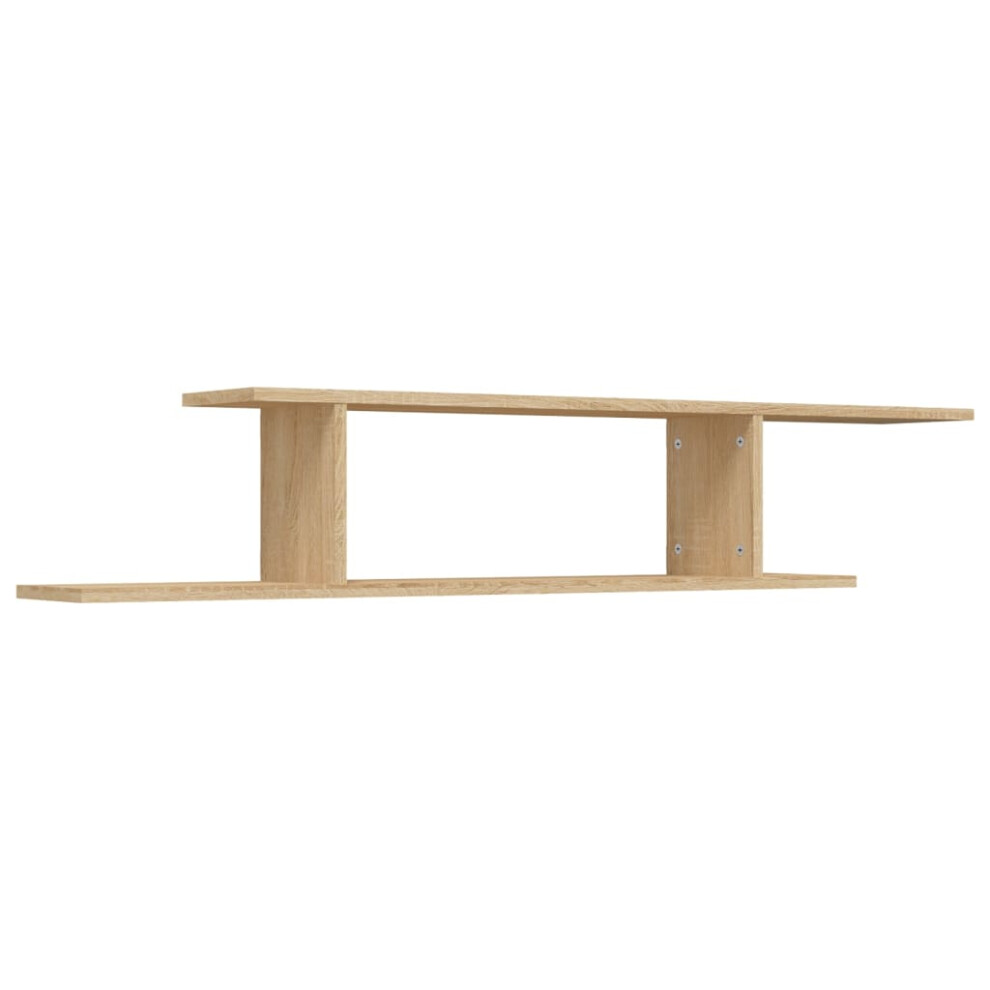 Vidaxl Wall-Mounted Tv Shelf Sonoma Oak Engineered Wood Hanging Display Shelf
