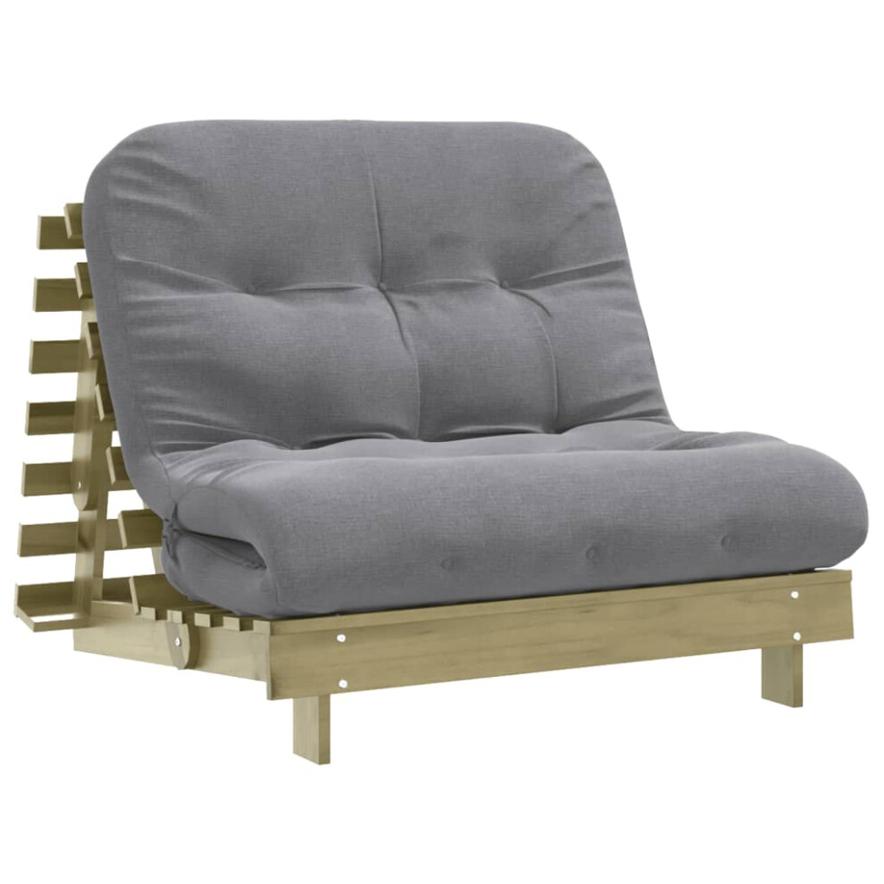 vidaXL Futon Sofa Bed with Mattress Floor Bed Couch Impregnated Wood Pine