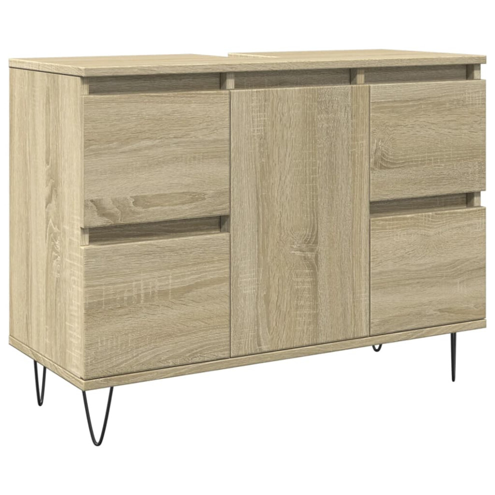 vidaXL Bathroom Cabinet Storage Cabinet Vanity Unit Sonoma Oak Engineered Wood