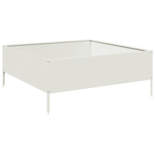 vidaXL Hochbeet Weiß 100x100x41 cm Stahl